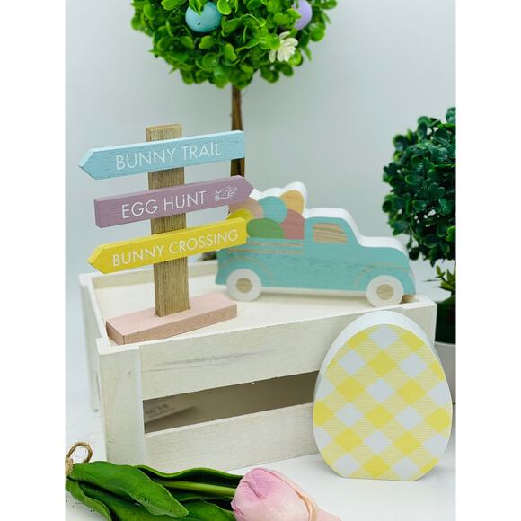 2022 Easter Tiered Tray Wood Decor Set of 3 - Picture 2 of 2